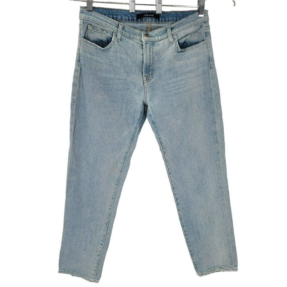 J Brand Light Blue Jeans Womens Straight Leg Denim Stretch Womens 29 Inseam 26